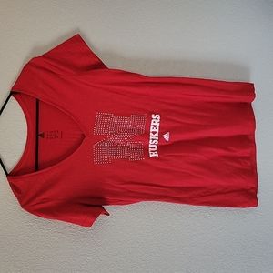 Nebraska Husker bling adidas tshirt
